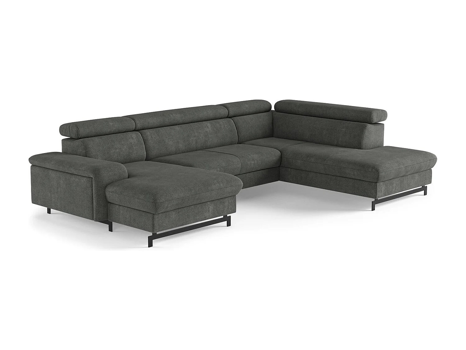 MYHOMELANDO Emma woonlandschap – U-vorm met slaapfunctie en opbergruimte, Orlando-stof