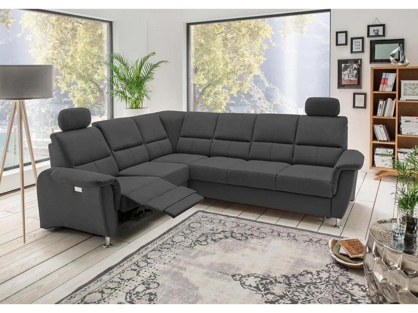 MYHOMELANDO Paris hoekbank – slaapfunctie, elektrische relaxfunctie, USB-aansluiting