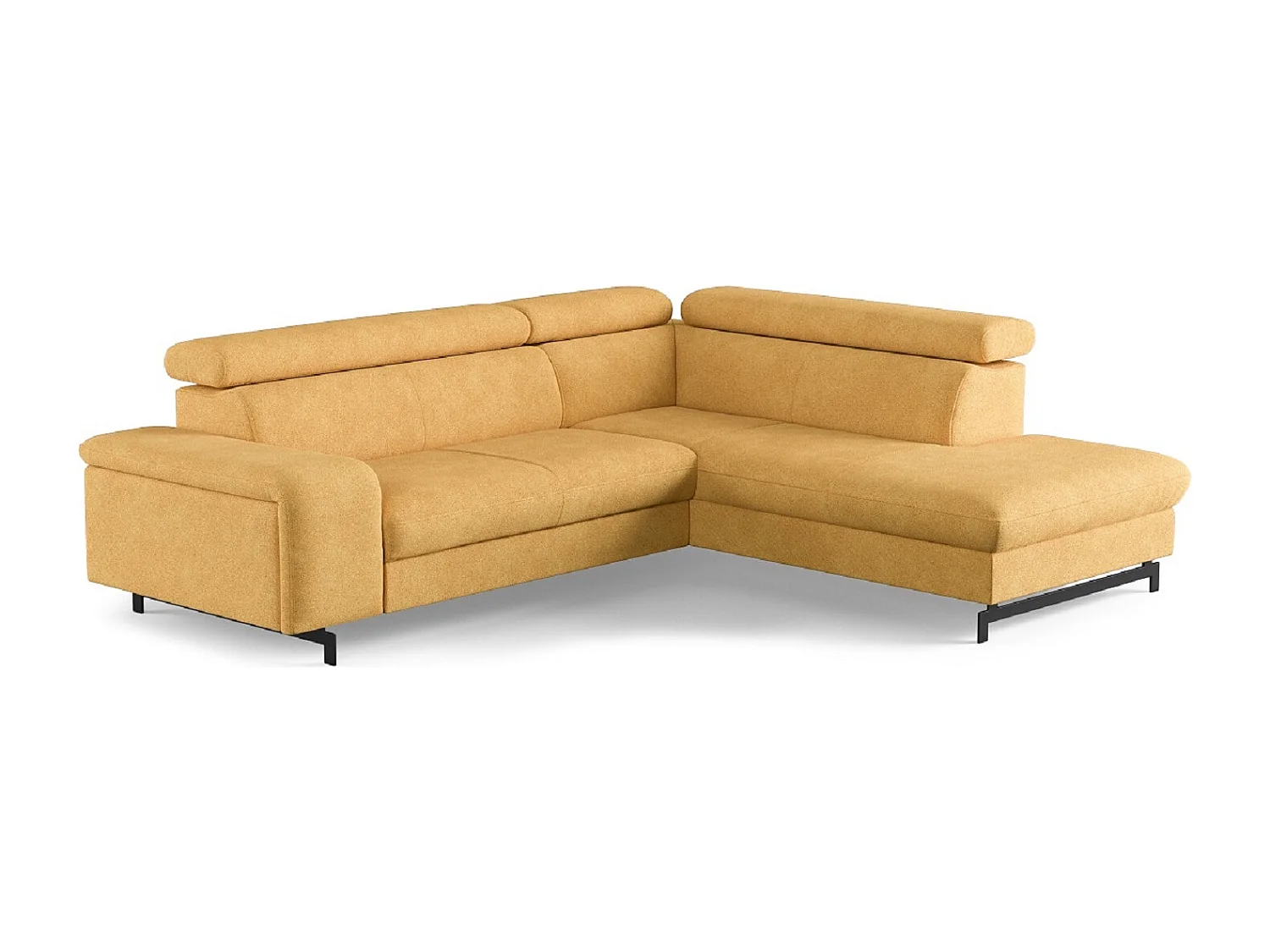 MYHOMELANDO Emma hoekbank – L-vorm met slaapfunctie en opbergruimte, verstelbare hoofdsteunen