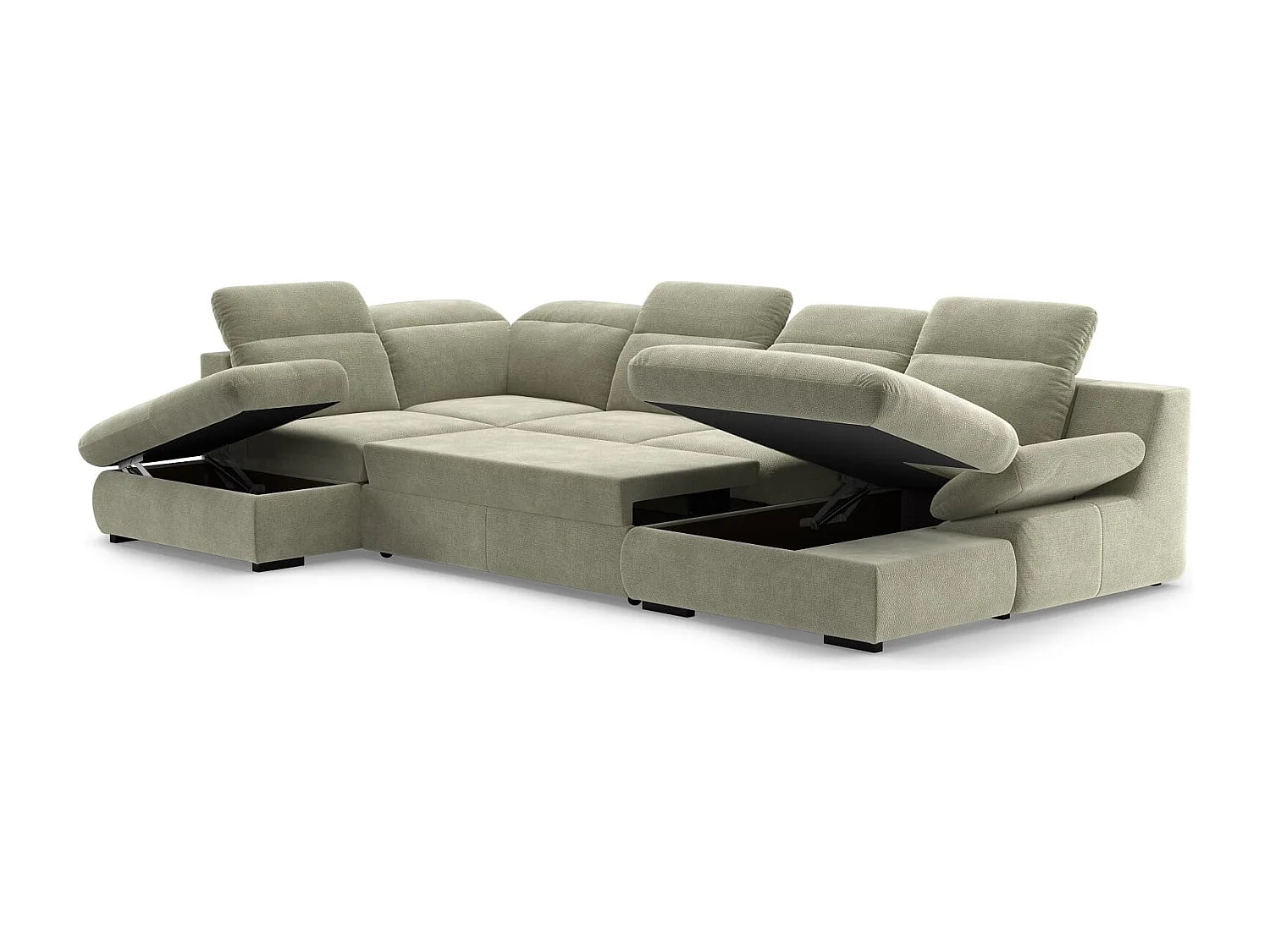 MYHOMELANDO Lorena woonlandschap – U-vorm met slaapfunctie en opbergruimte