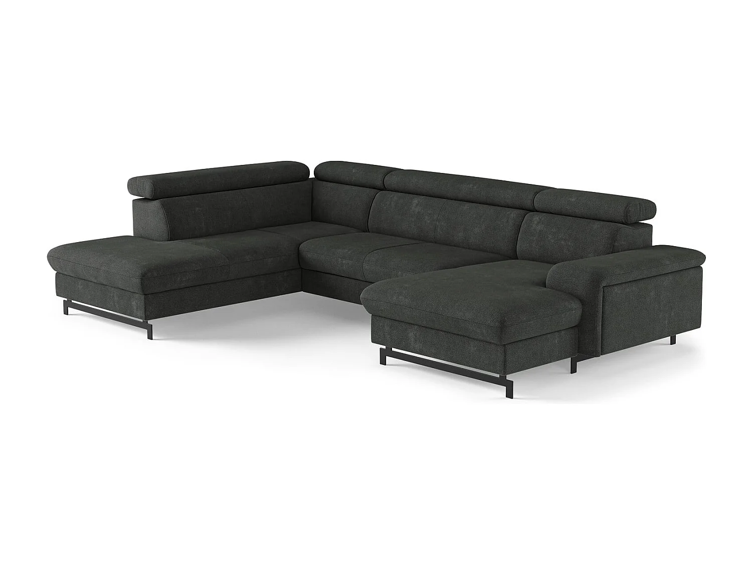 MYHOMELANDO Emma woonlandschap – U-vorm met slaapfunctie en opbergruimte, Orlando-stof