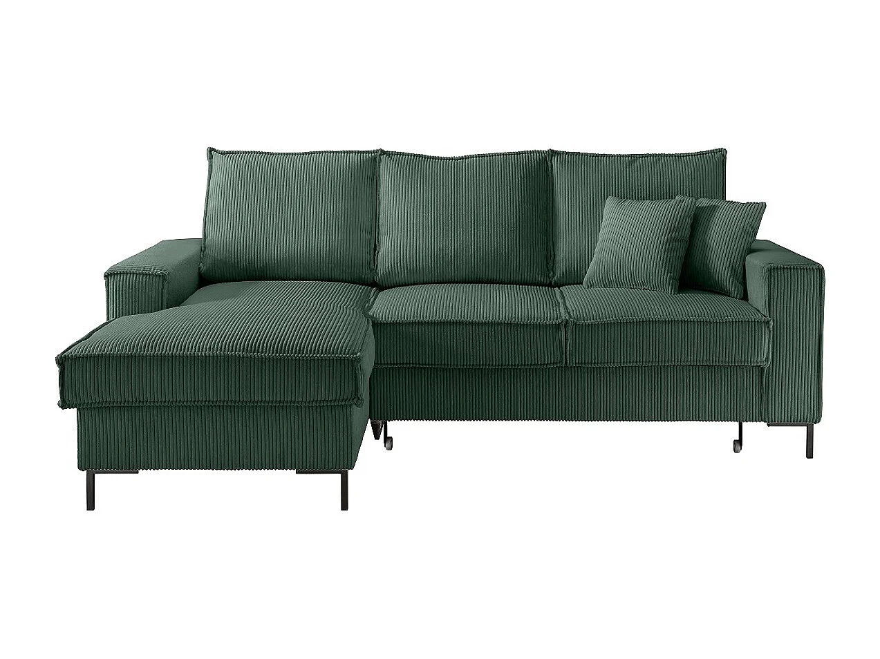 MYHOMELANDO Jerome hoekbank – L-vorm met slaapfunctie en opbergruimte, cordbekleding