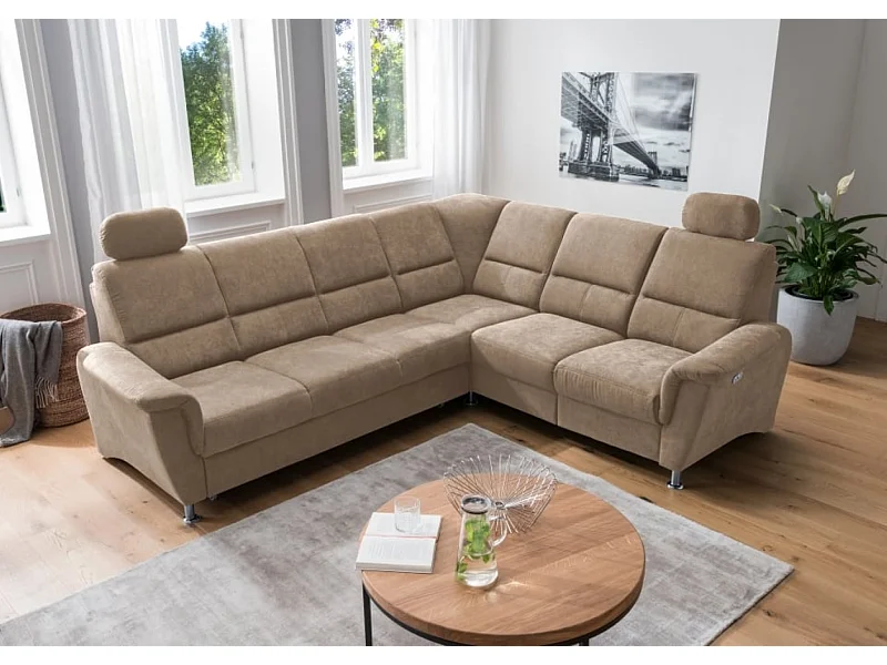 MYHOMELANDO Paris Ecksofa – Schlaffunktion, elektrische Relaxfunktion, USB-Anschluss