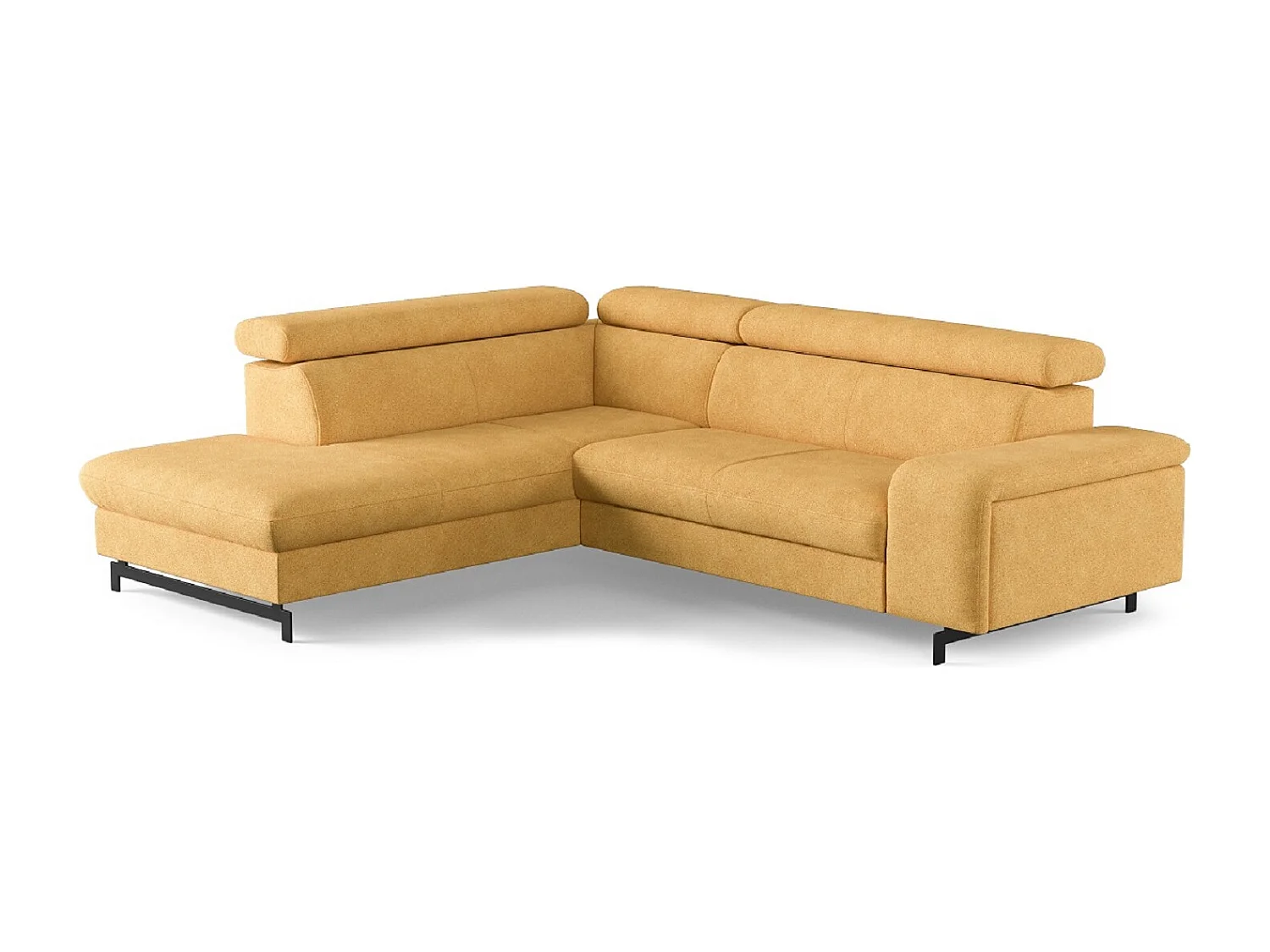 MYHOMELANDO Emma hoekbank – L-vorm met slaapfunctie en opbergruimte, verstelbare hoofdsteunen