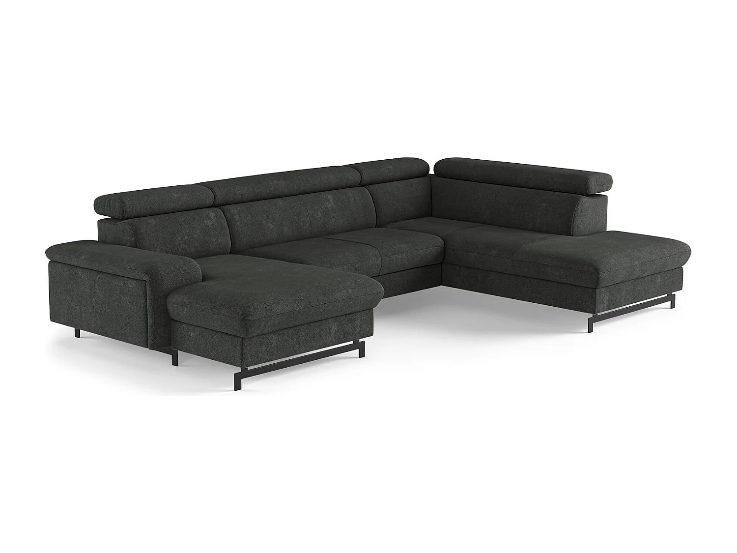 MYHOMELANDO Emma woonlandschap – U-vorm met slaapfunctie en opbergruimte, Orlando-stof