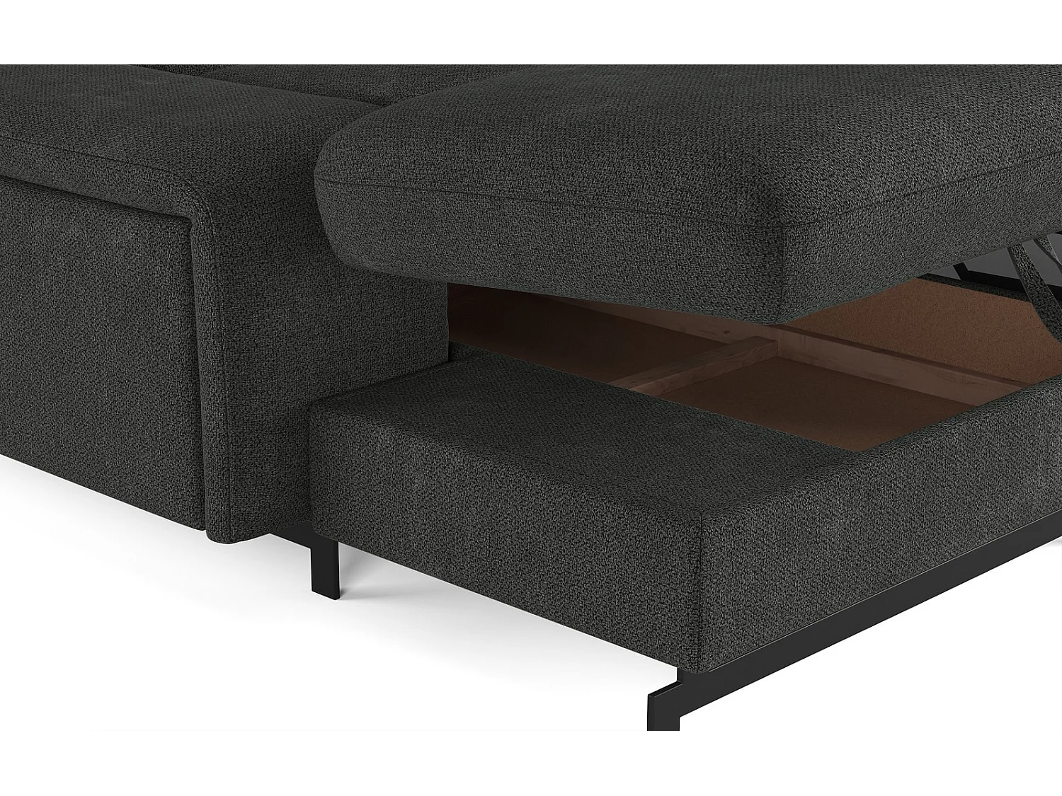 MYHOMELANDO Emma woonlandschap – U-vorm met slaapfunctie en opbergruimte, Orlando-stof