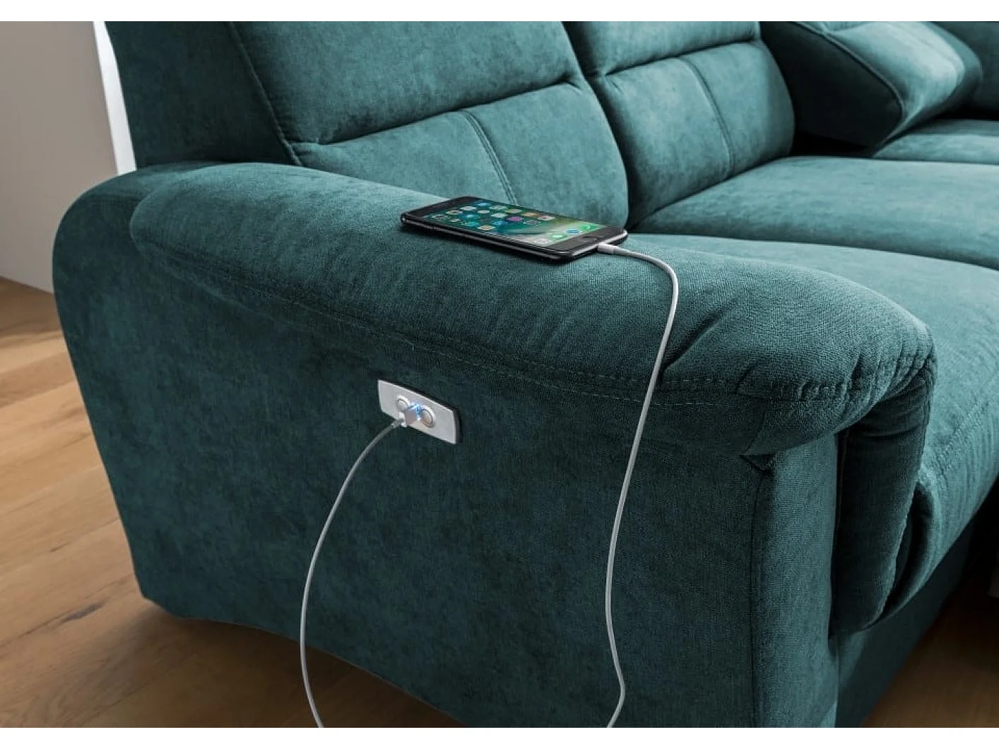 MYHOMELANDO Paris Ecksofa – Schlaffunktion, elektrische Relaxfunktion, USB-Anschluss