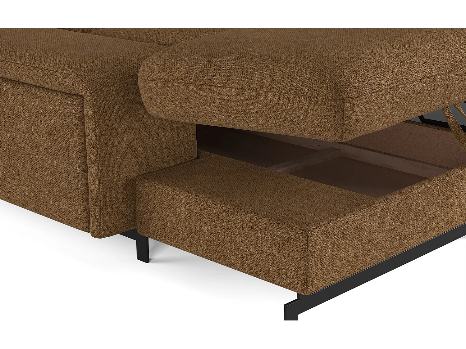 MYHOMELANDO Emma woonlandschap – U-vorm met slaapfunctie en opbergruimte, Orlando-stof