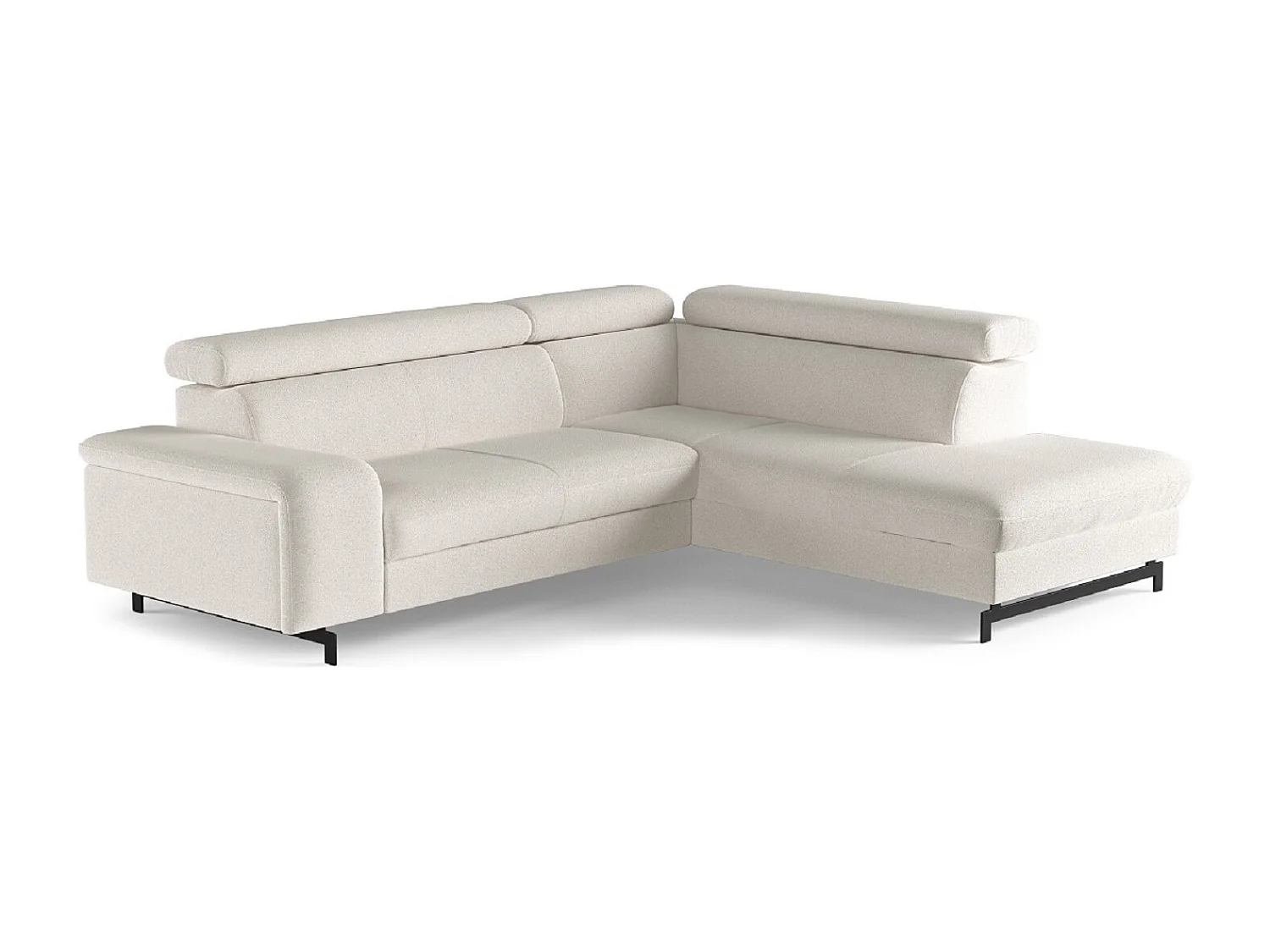 MYHOMELANDO Emma hoekbank – L-vorm met slaapfunctie en opbergruimte, verstelbare hoofdsteunen