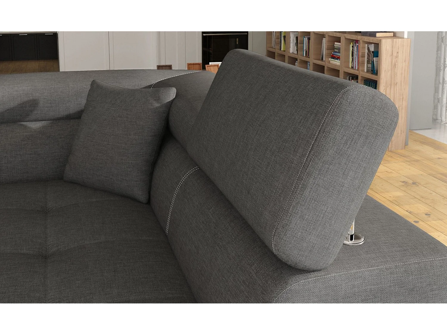 MYHOMELANDO hoekbank Anton – L-vorm met slaapfunctie en opbergruimte, Sawanna- & Soft-stof