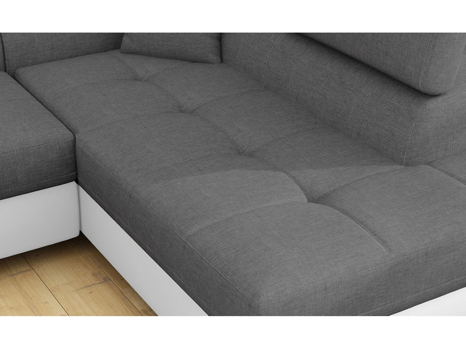 MYHOMELANDO hoekbank Anton – L-vorm met slaapfunctie en opbergruimte, Sawanna- & Soft-stof