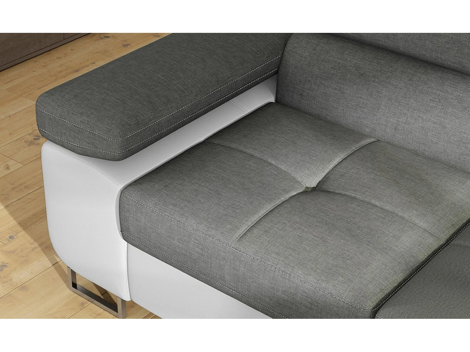 MYHOMELANDO hoekbank Anton – L-vorm met slaapfunctie en opbergruimte, Sawanna- & Soft-stof