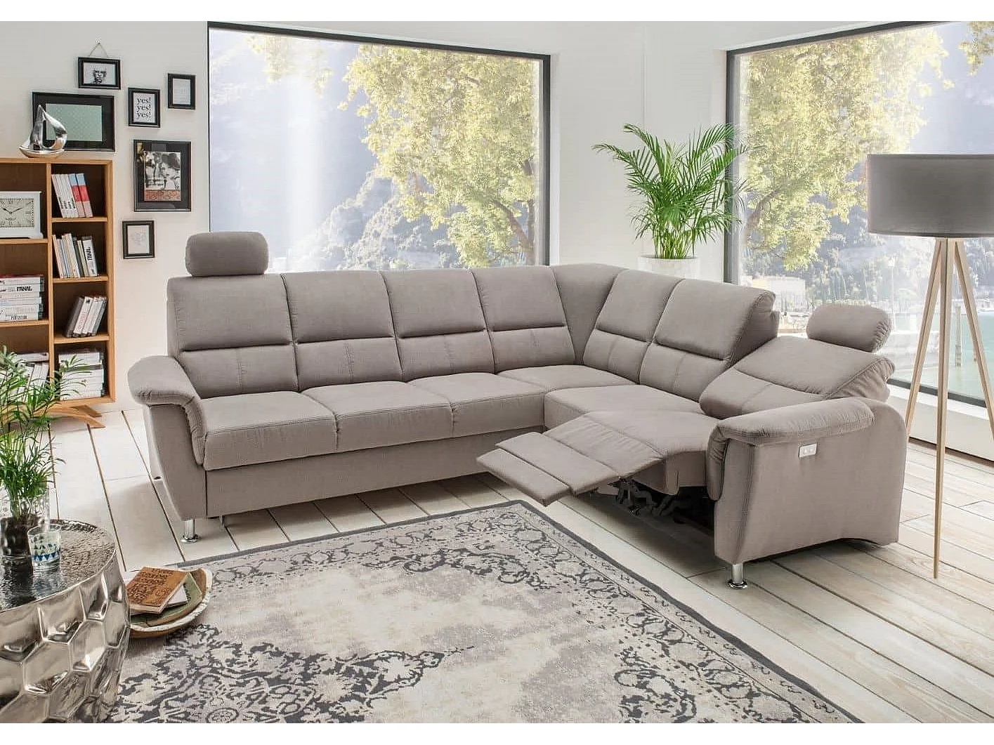 MYHOMELANDO Paris Ecksofa – Schlaffunktion, elektrische Relaxfunktion, USB-Anschluss