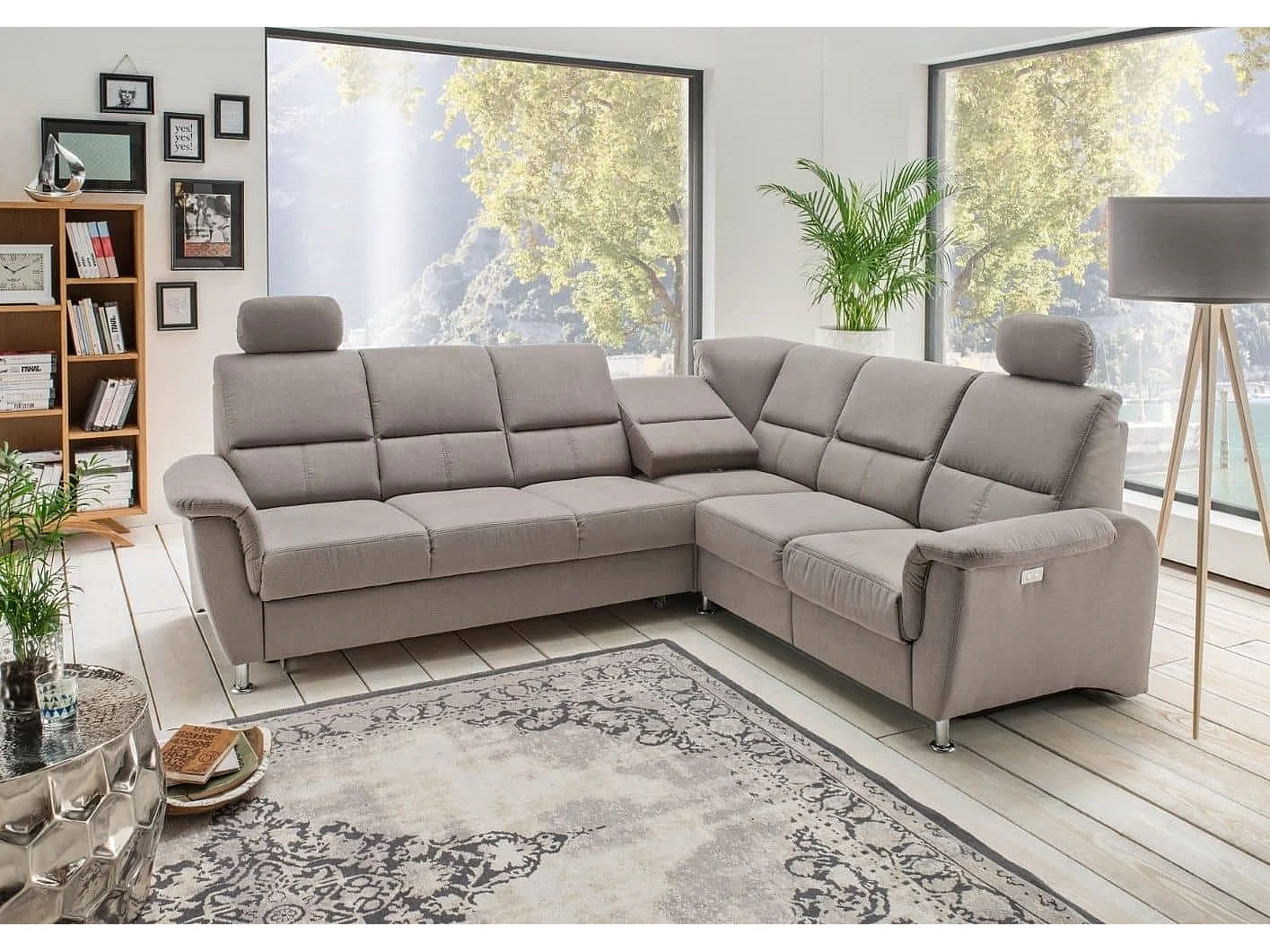 MYHOMELANDO Paris Ecksofa – Schlaffunktion, elektrische Relaxfunktion, USB-Anschluss