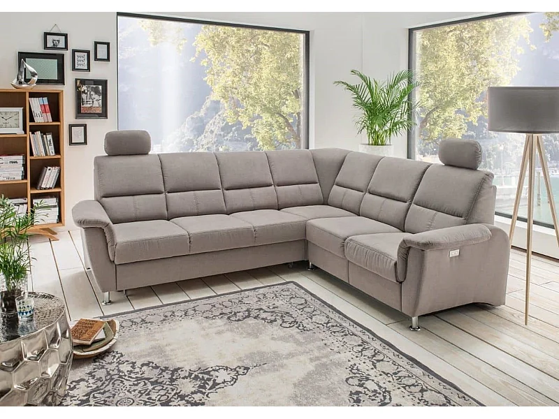 MYHOMELANDO Paris Ecksofa – Schlaffunktion, elektrische Relaxfunktion, USB-Anschluss