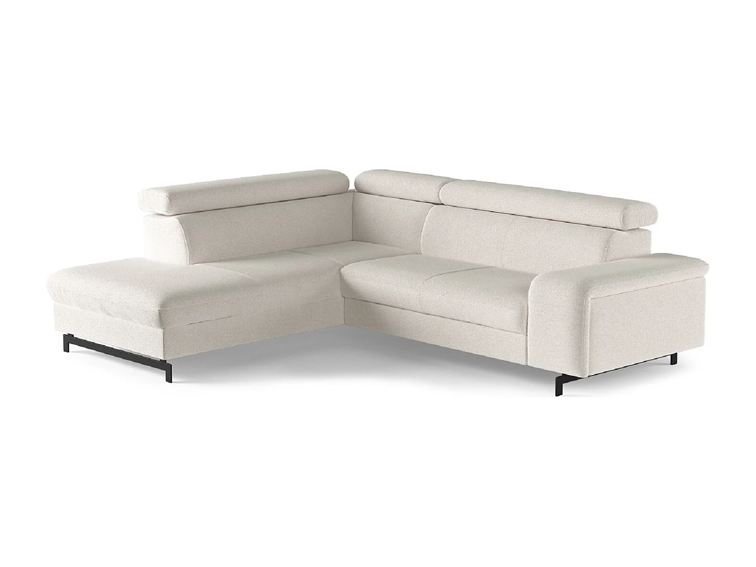 MYHOMELANDO Emma hoekbank – L-vorm met slaapfunctie en opbergruimte, verstelbare hoofdsteunen