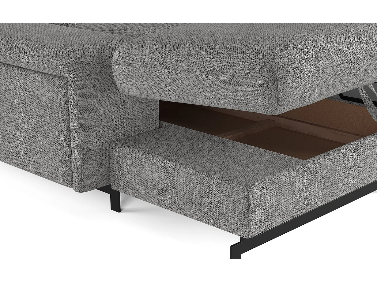 MYHOMELANDO Emma woonlandschap – U-vorm met slaapfunctie en opbergruimte, Orlando-stof