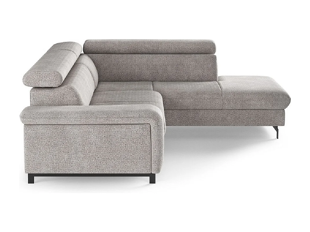 MYHOMELANDO Emma canapé d’angle – forme en L avec fonction couchage et coffre de rangement, appuie-têtes réglables