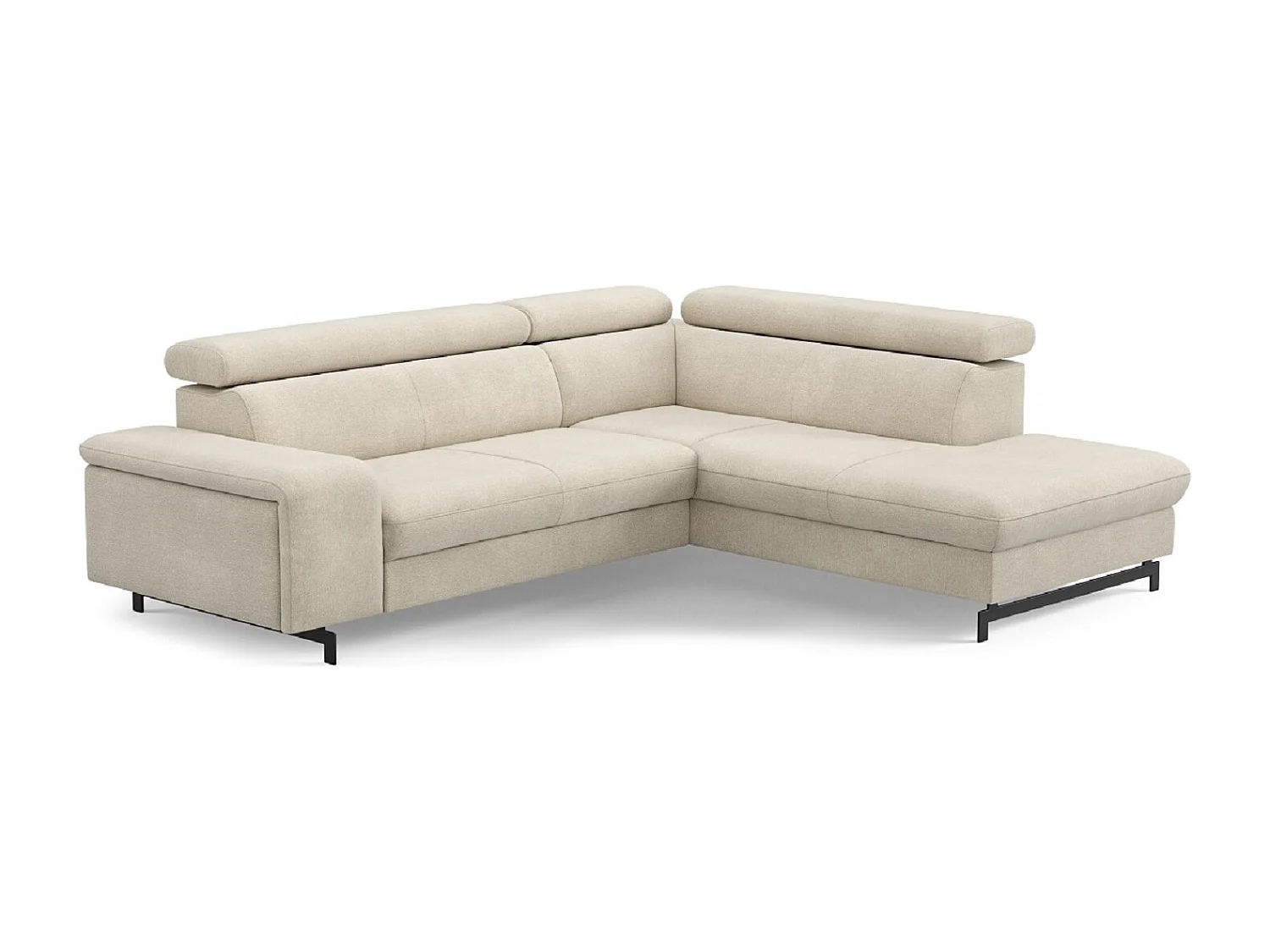 MYHOMELANDO Emma hoekbank – L-vorm met slaapfunctie en opbergruimte, verstelbare hoofdsteunen