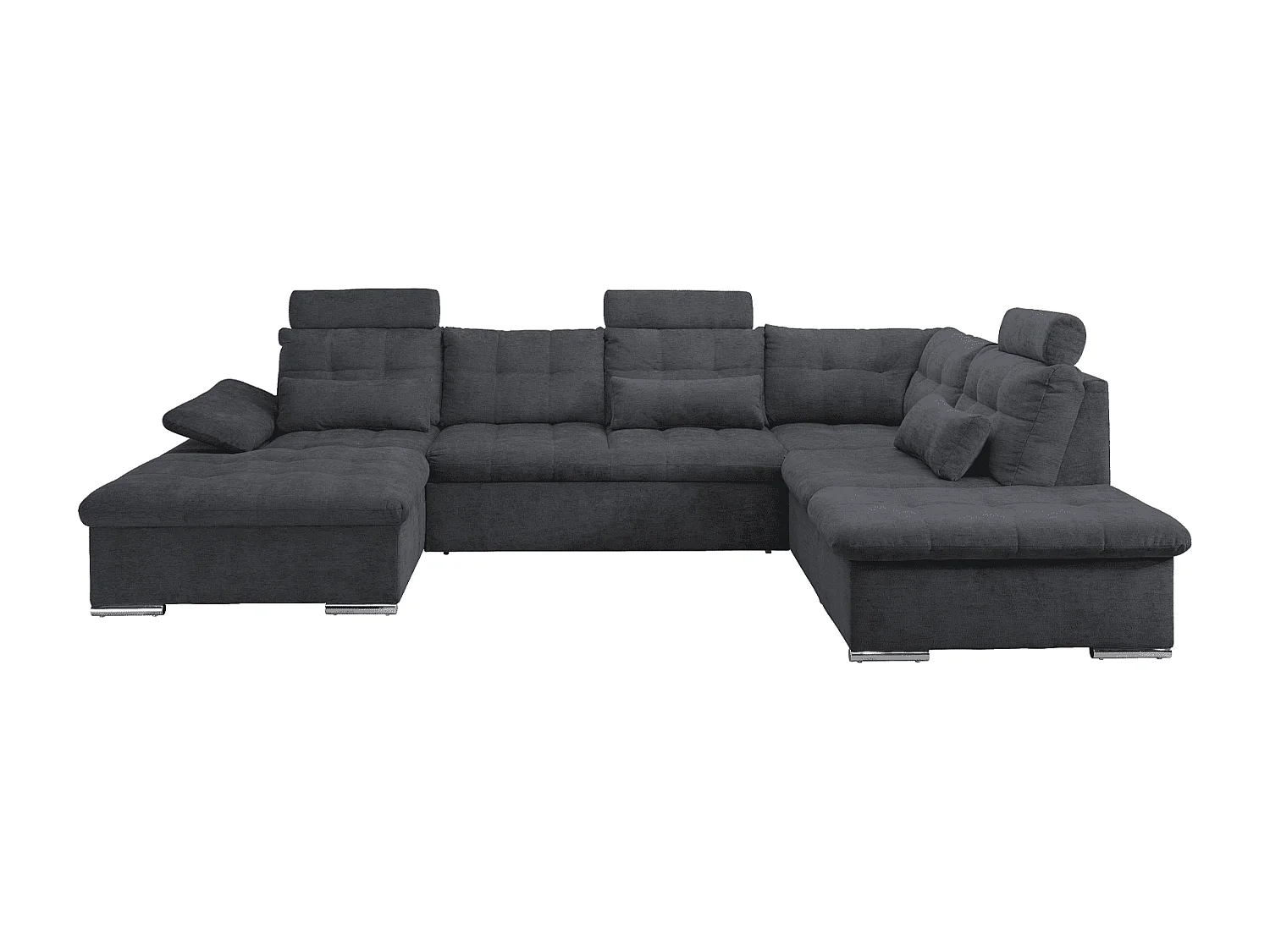 MYHOMELANDO Brest canapé panoramique – forme en U avec fonction couchage et coffre de rangement