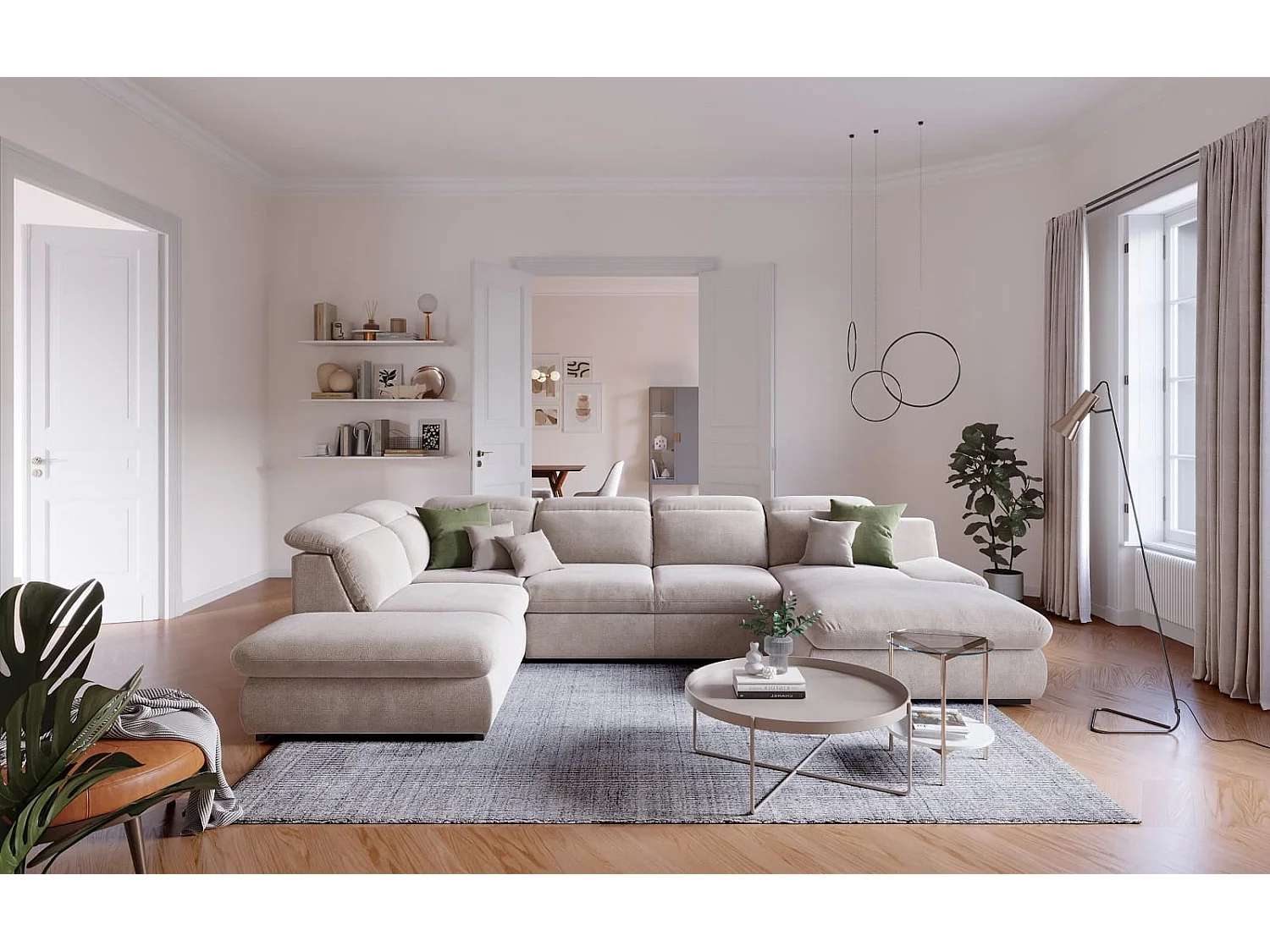 MYHOMELANDO Lorena woonlandschap – U-vorm met slaapfunctie en opbergruimte