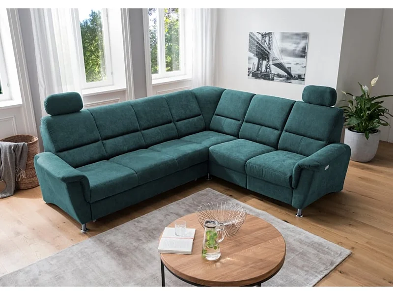 MYHOMELANDO Paris Ecksofa – Schlaffunktion, elektrische Relaxfunktion, USB-Anschluss