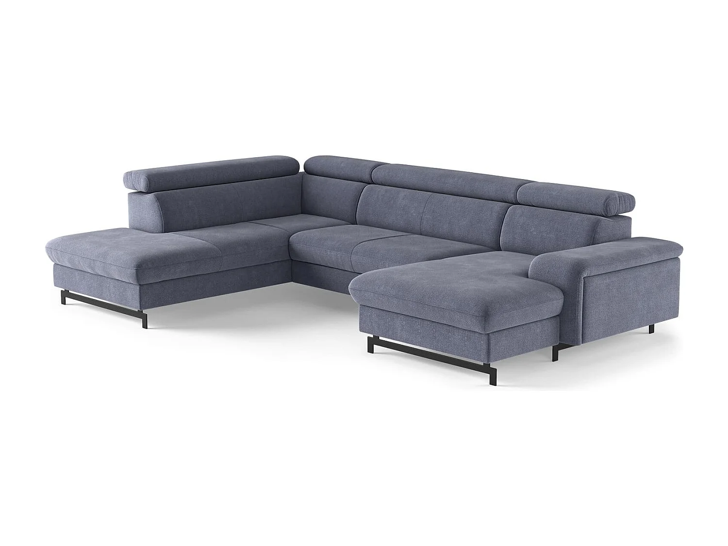 MYHOMELANDO Emma woonlandschap – U-vorm met slaapfunctie en opbergruimte, Orlando-stof