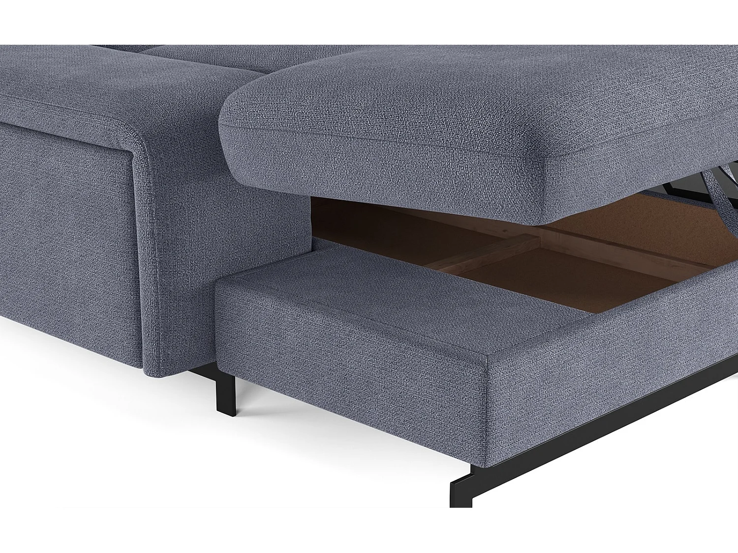 MYHOMELANDO Emma woonlandschap – U-vorm met slaapfunctie en opbergruimte, Orlando-stof