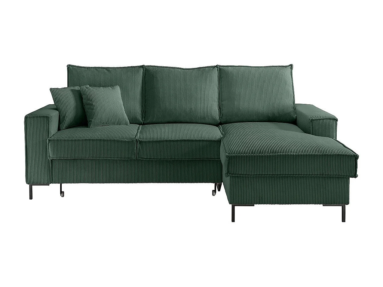 MYHOMELANDO Jerome hoekbank – L-vorm met slaapfunctie en opbergruimte, cordbekleding