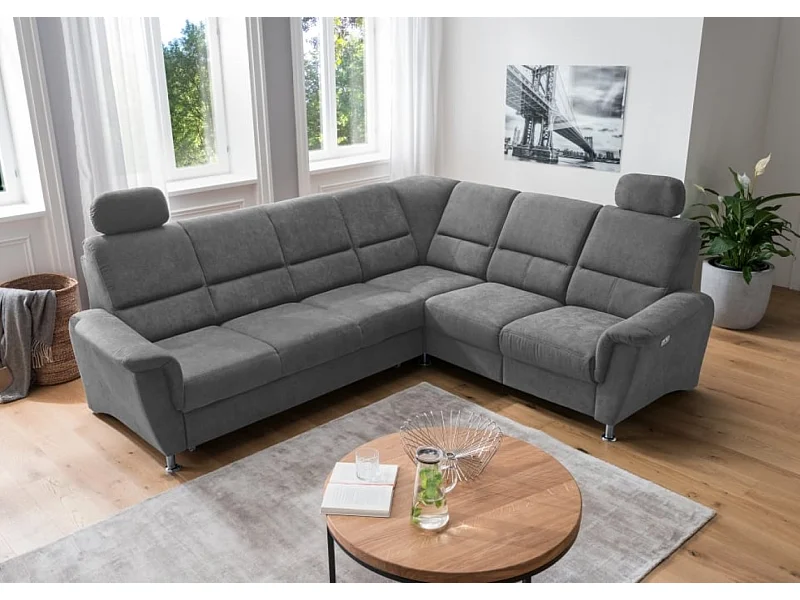 MYHOMELANDO Paris hoekbank – slaapfunctie, elektrische relaxfunctie, USB-aansluiting