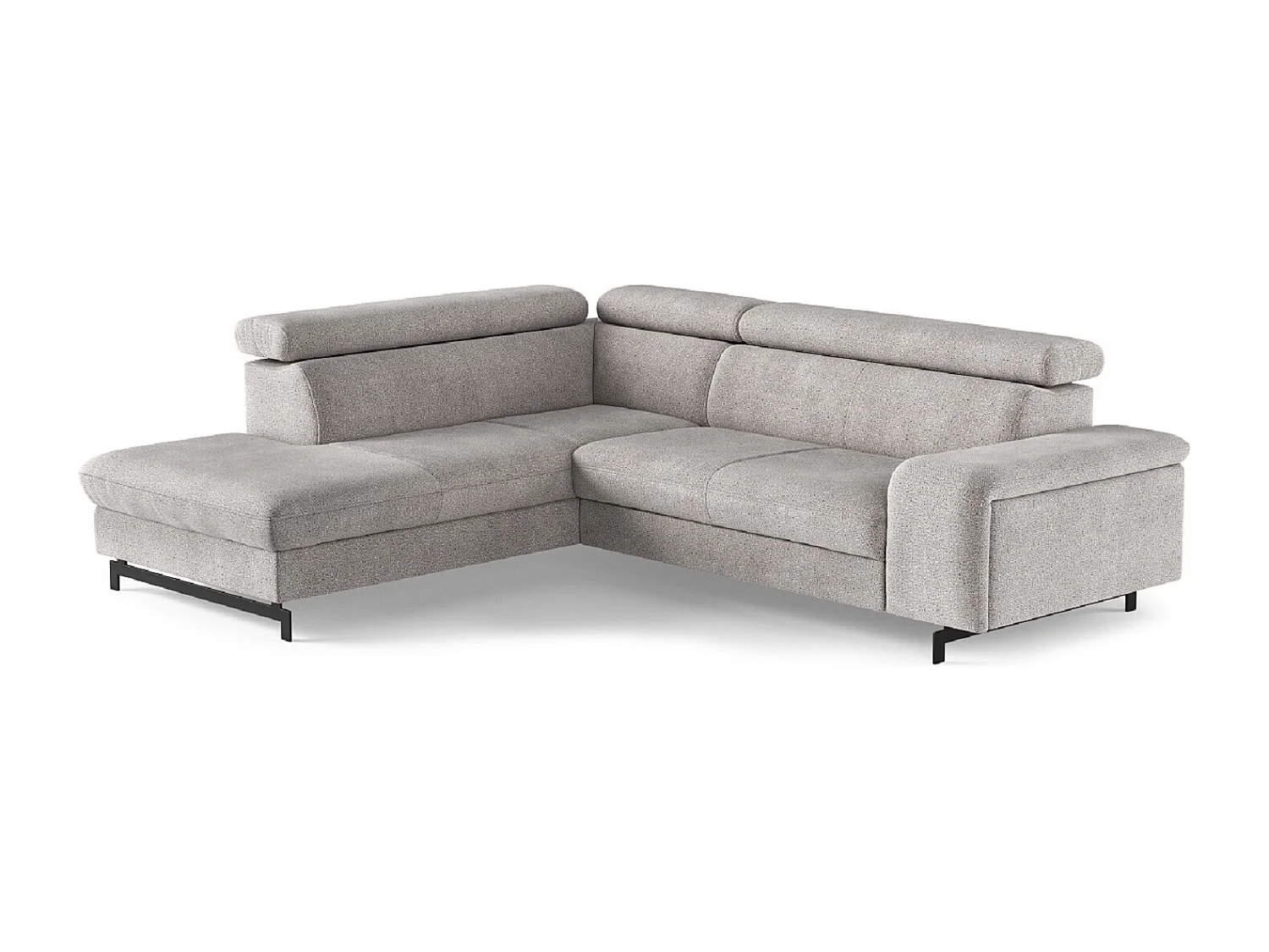 MYHOMELANDO Emma hoekbank – L-vorm met slaapfunctie en opbergruimte, verstelbare hoofdsteunen