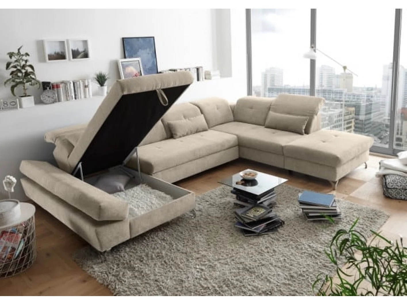 MYHOMELANDO Melfi woonlandschap – U-vorm met slaapfunctie en opbergruimte