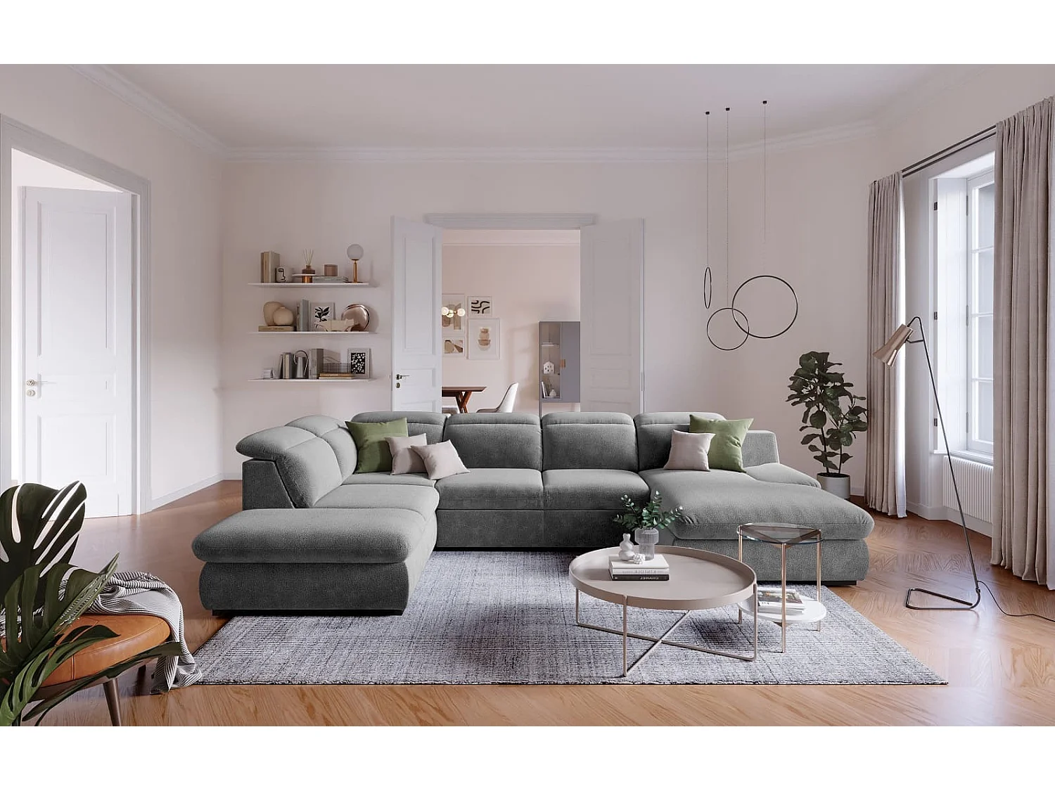 MYHOMELANDO Lorena woonlandschap – U-vorm met slaapfunctie en opbergruimte