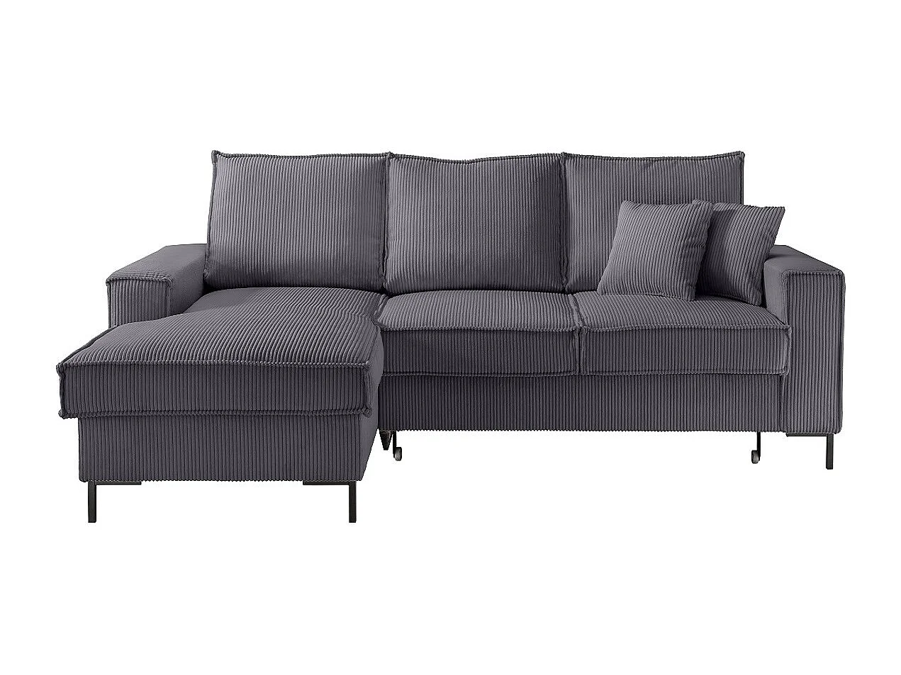 MYHOMELANDO Jerome hoekbank – L-vorm met slaapfunctie en opbergruimte, cordbekleding