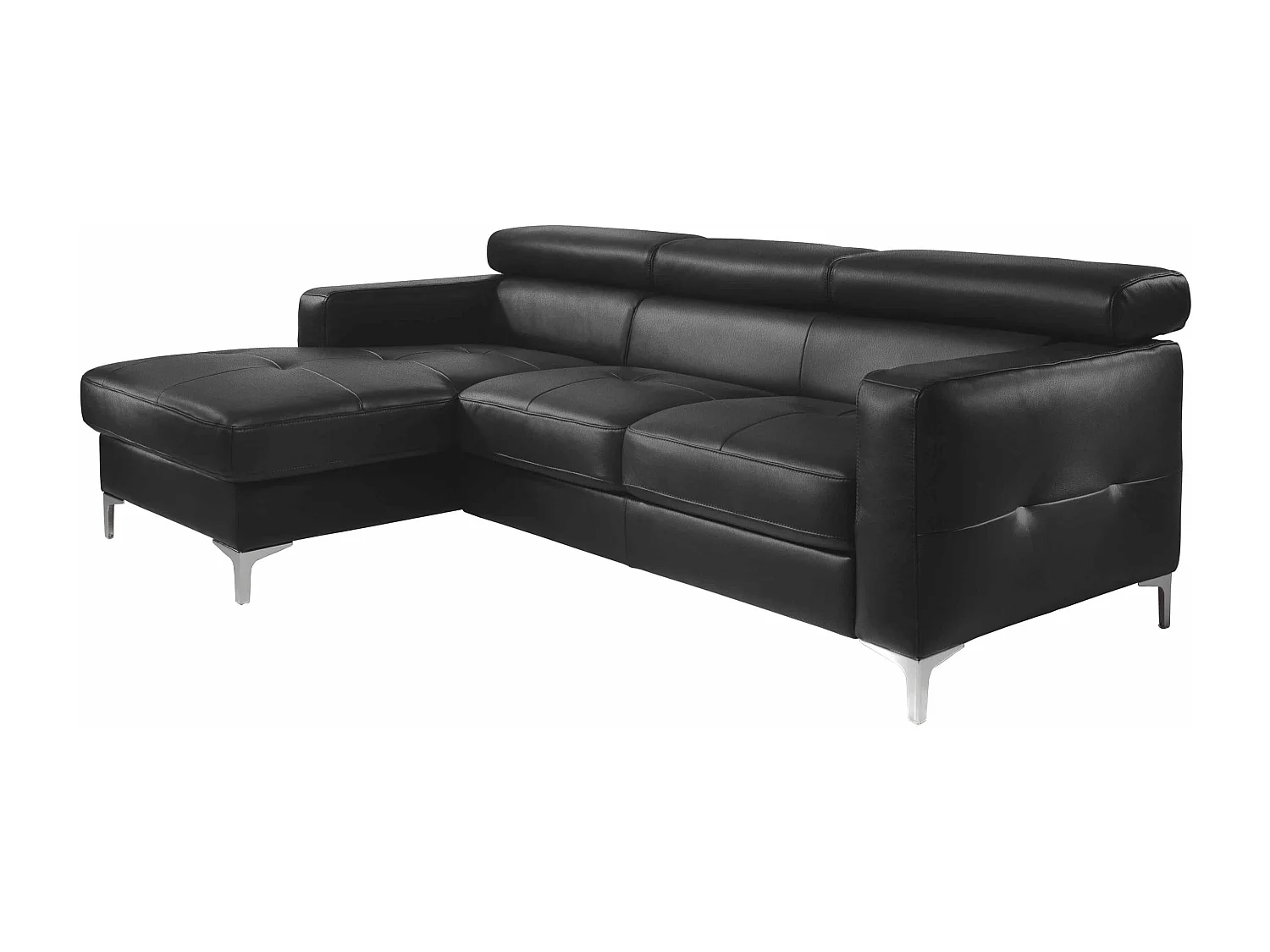 MYHOMELANDO Sammy echt leren hoekbank – L-vorm met recamière, slaapfunctie en opbergruimte