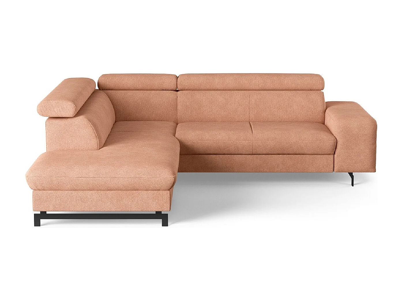 MYHOMELANDO Emma hoekbank – L-vorm met slaapfunctie en opbergruimte, verstelbare hoofdsteunen