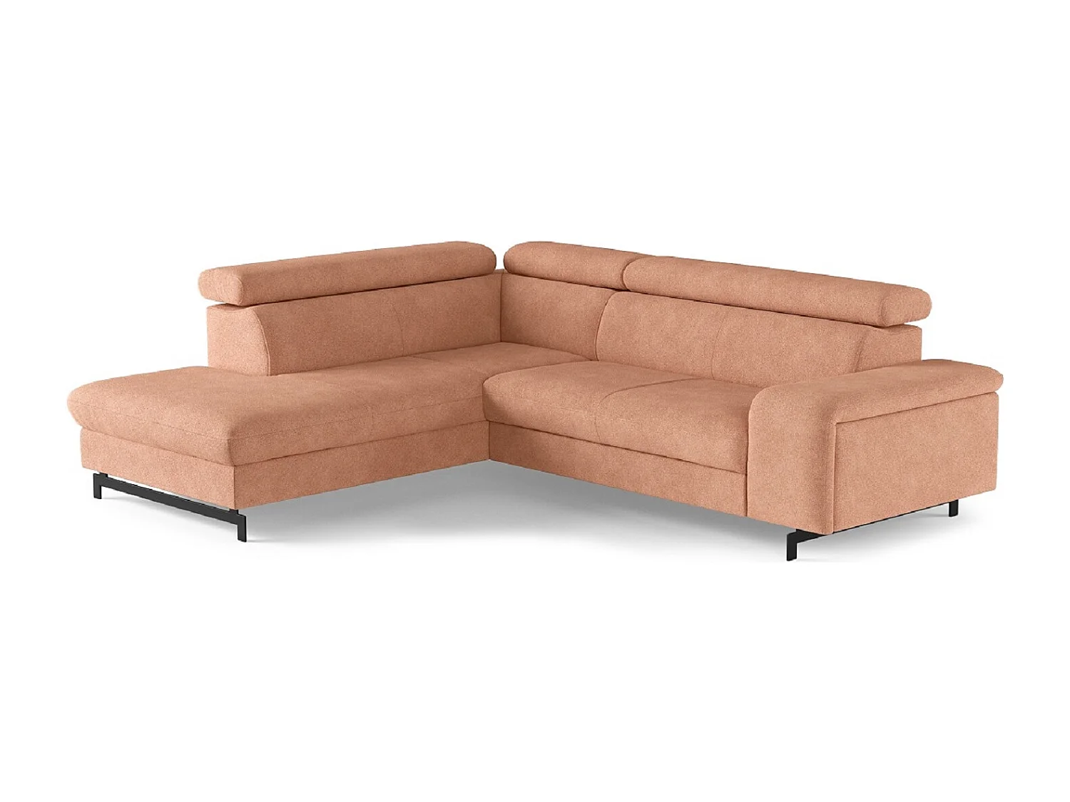 MYHOMELANDO Emma hoekbank – L-vorm met slaapfunctie en opbergruimte, verstelbare hoofdsteunen