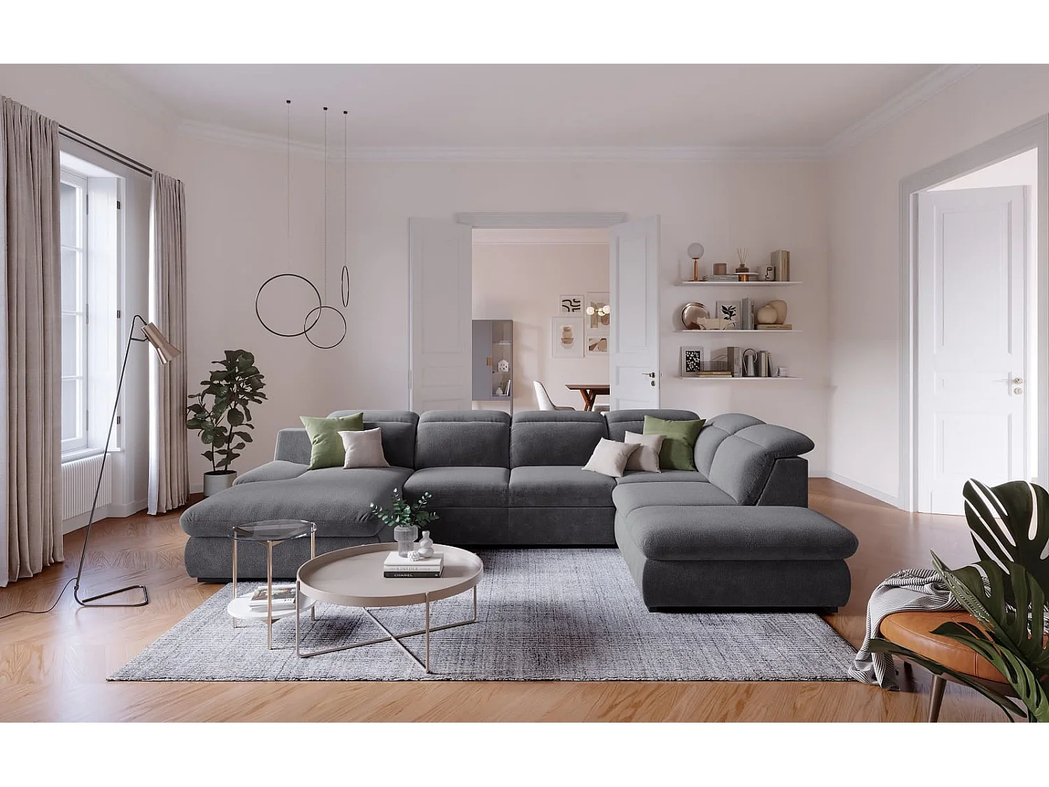 MYHOMELANDO Lorena woonlandschap – U-vorm met slaapfunctie en opbergruimte