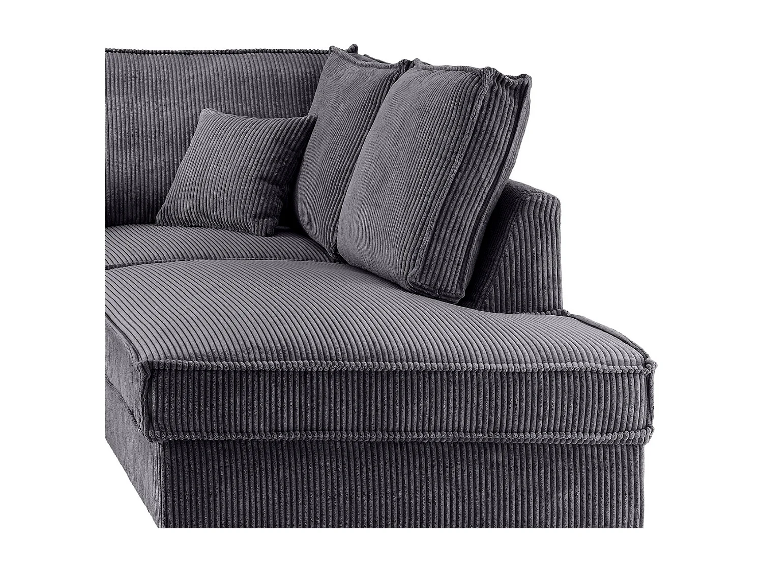 MYHOMELANDO Jerome Wohnlandschaft – U-Form Schlaffunktion und Bettkasten, Cordstoff