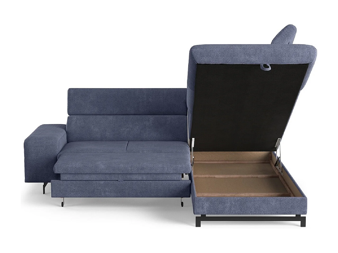 MYHOMELANDO Emma hoekbank – L-vorm met slaapfunctie en opbergruimte, verstelbare hoofdsteunen