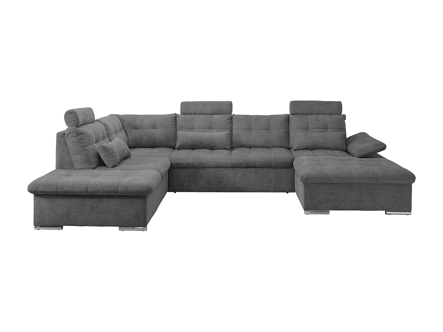 MYHOMELANDO Brest canapé panoramique – forme en U avec fonction couchage et coffre de rangement