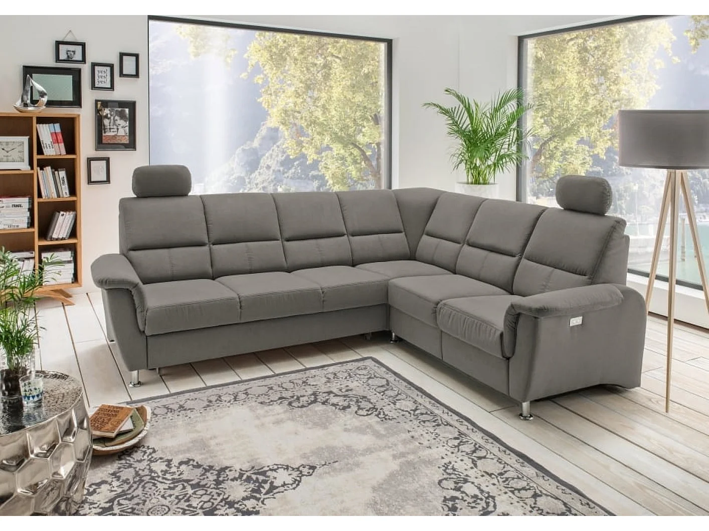 MYHOMELANDO Paris hoekbank – slaapfunctie, elektrische relaxfunctie, USB-aansluiting