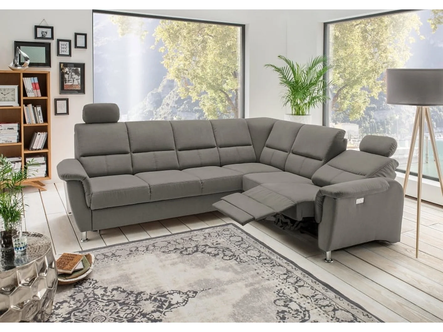 MYHOMELANDO Paris Ecksofa – Schlaffunktion, elektrische Relaxfunktion, USB-Anschluss