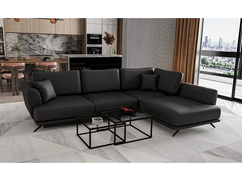 MYHOMELANDO Lagos hoekbank – slaapfunctie en opbergruimte, Softies-stof