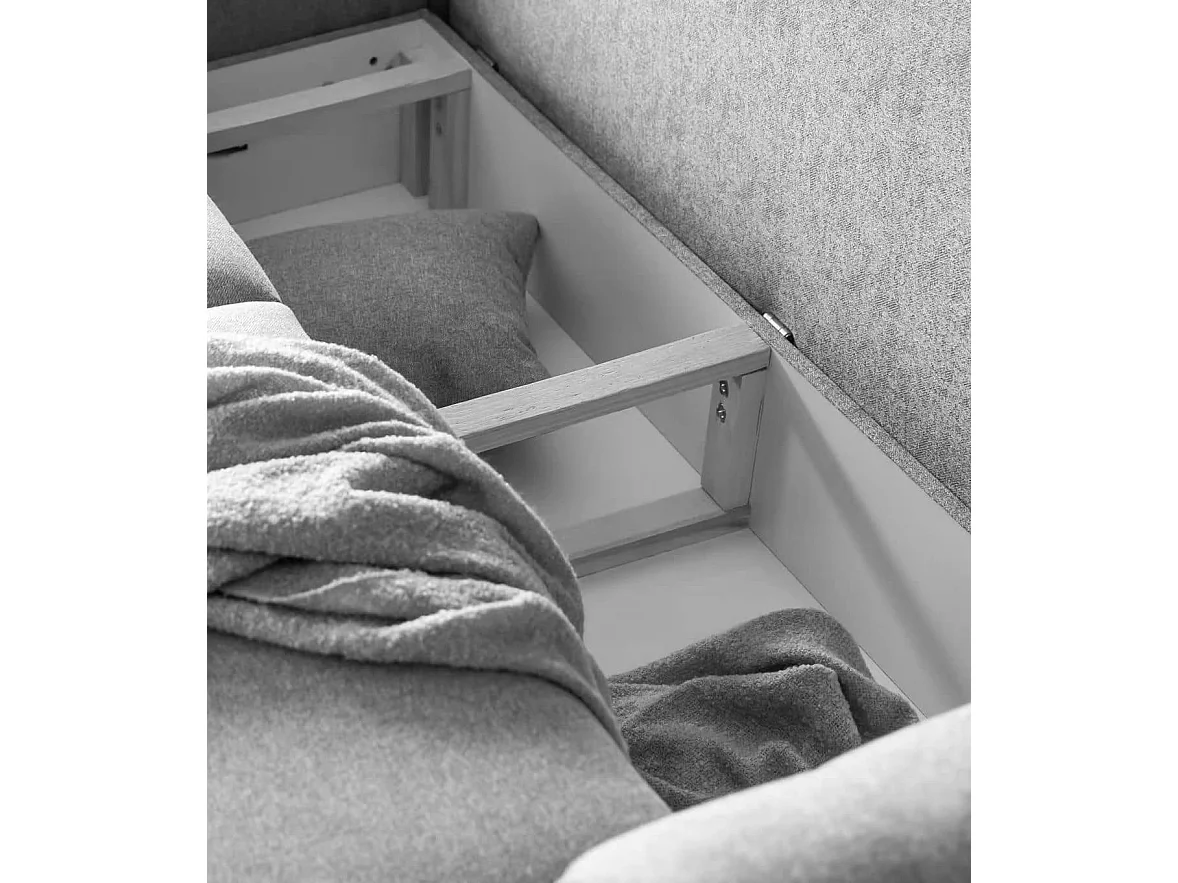 MYHOMELANDO Lagos hoekbank – slaapfunctie en opbergruimte, Softies-stof