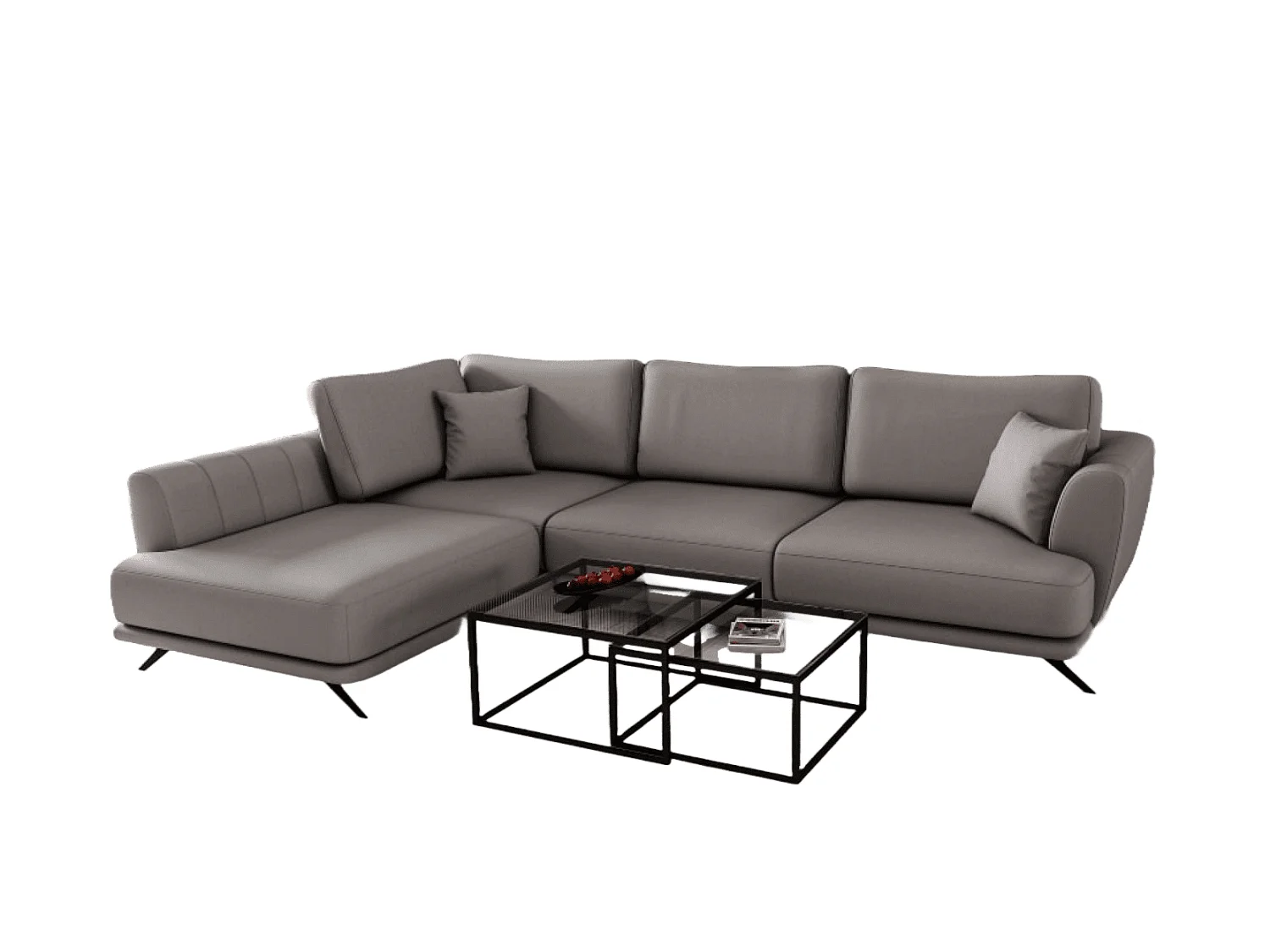 MYHOMELANDO Lagos hoekbank – slaapfunctie en opbergruimte, Softies-stof