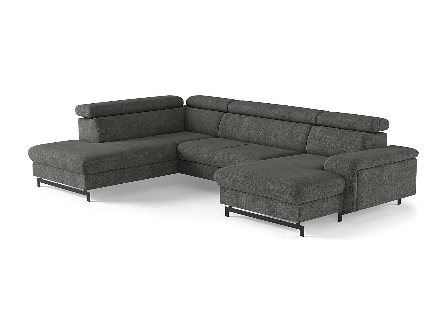 MYHOMELANDO Emma woonlandschap – U-vorm met slaapfunctie en opbergruimte, Orlando-stof