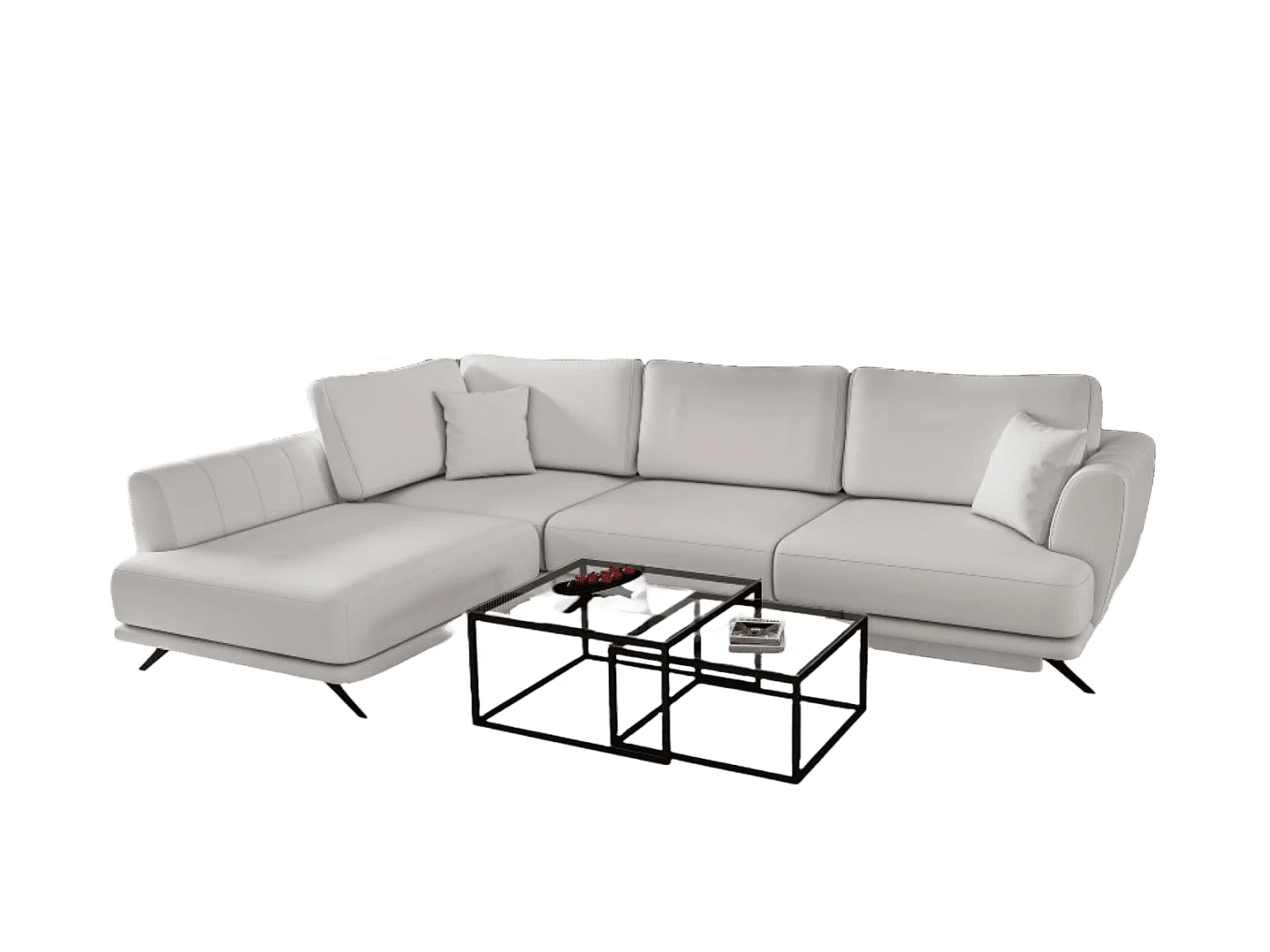 MYHOMELANDO Lagos hoekbank – slaapfunctie en opbergruimte, Softies-stof