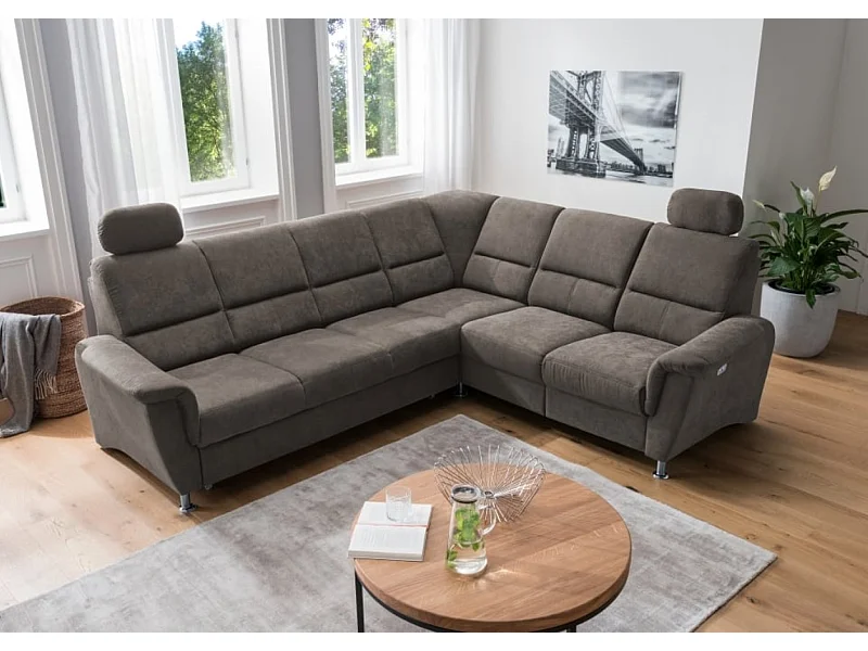 MYHOMELANDO Paris Ecksofa – Schlaffunktion, elektrische Relaxfunktion, USB-Anschluss