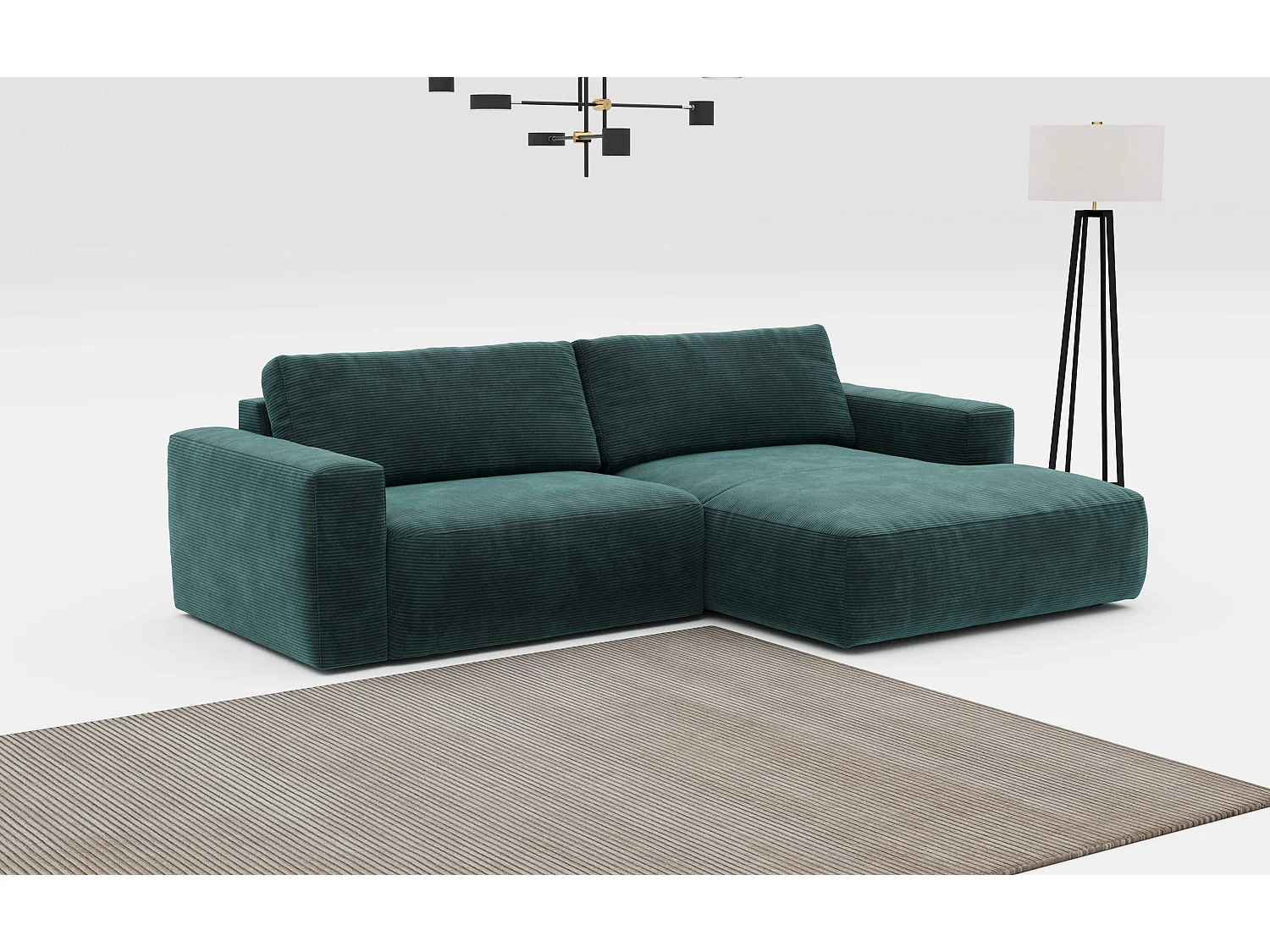 MYHOMELANDO hoekbank Lasso – L-vorm in cord, 3-zits